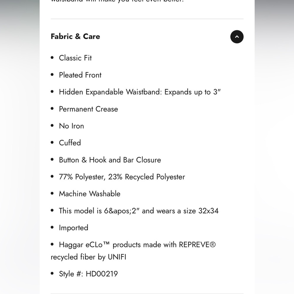 #24 MEN’s 38x32 HAGGAR SLACKS new with tag - Picture 7 of 8